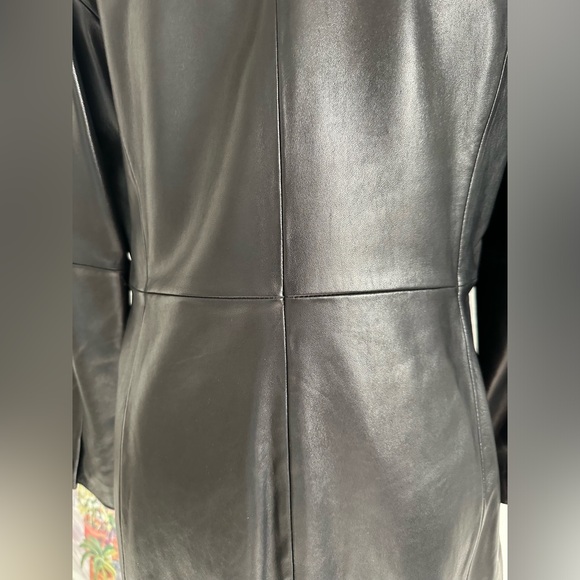 Classic Gorgeous ALFANI Black GENUINE LEATHER JACKET Women's Medium NWOT - Picture 9 of 11